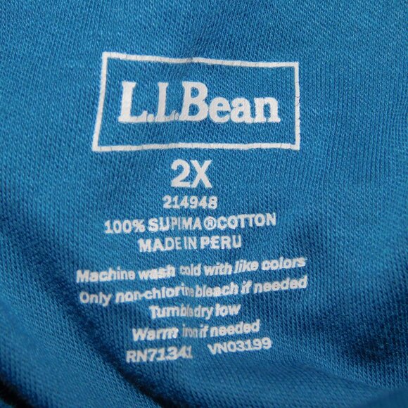 Lot 3 LL Bean Womens 2X Cotton Turtleneck Shirts Red Blue Burgundy - Picture 7 of 9